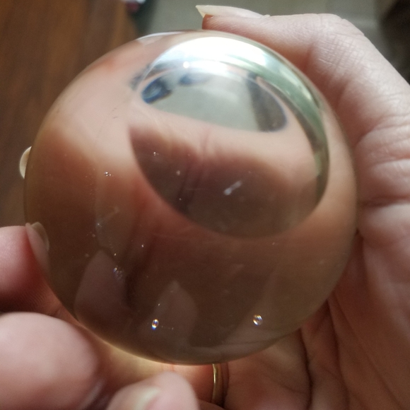 Vintage Crystal Ball with Gold Filigree Stand - Picture 7 of 7